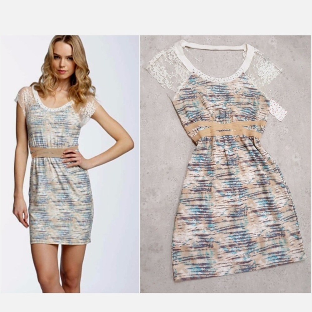 Free People Mini Dress with Lace Detail